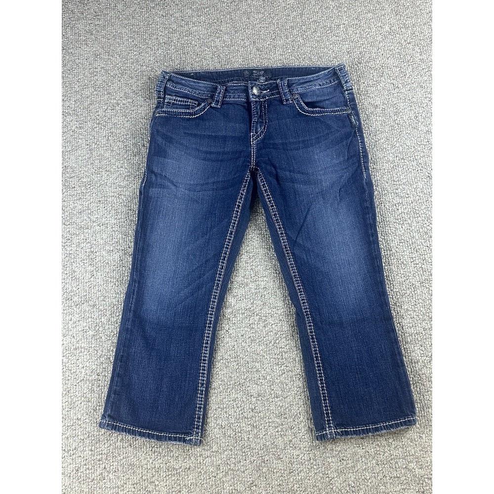 Silver Jeans Aiko Capri Women's Jeans Size W31 Y2K 90's Dark Wash Denim